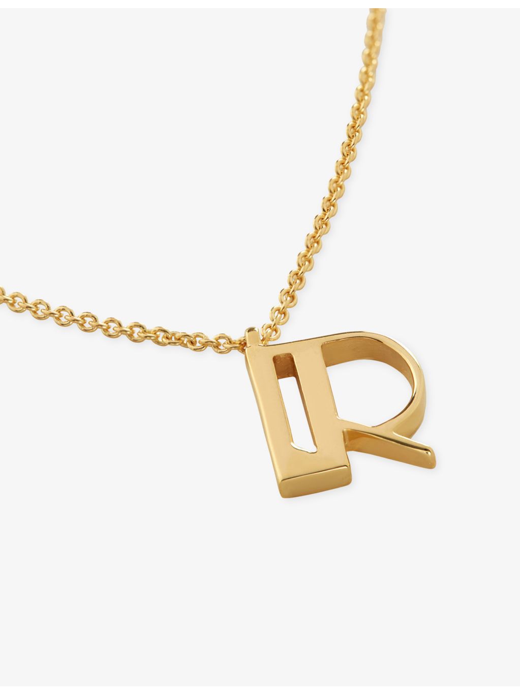 Monica Vinader R necklace, 18ct gold vermeil sterling silver - British product