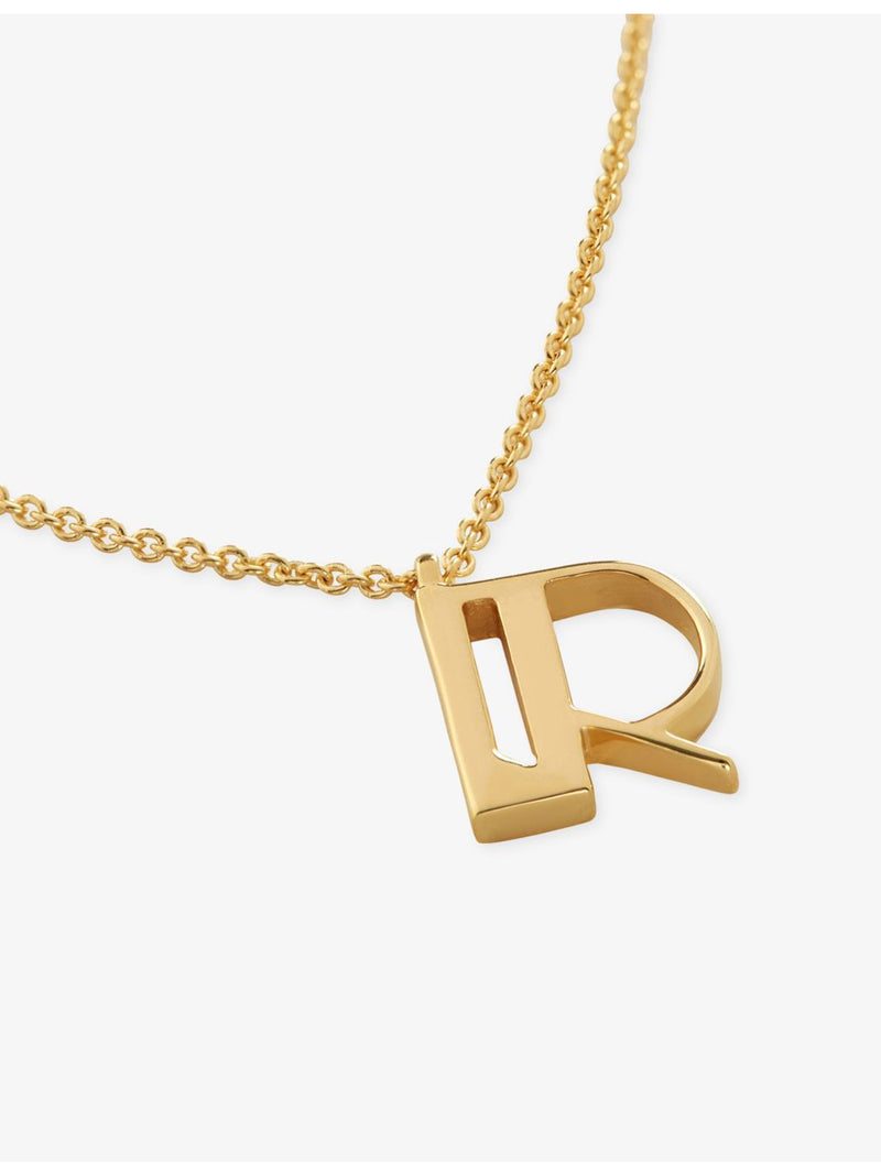Monica Vinader R necklace, 18ct gold vermeil sterling silver - British product