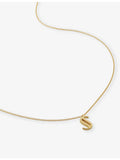 Monica Vinader Initial S gold vermeil necklace, imported from the UK