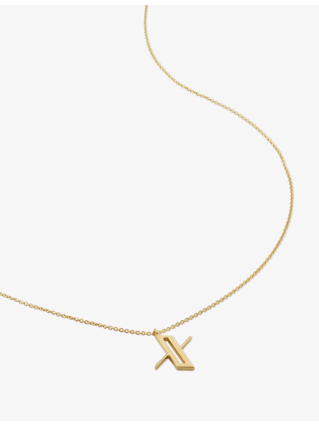 Monica Vinader initial necklace in 18ct gold vermeil sterling silver (British brand)