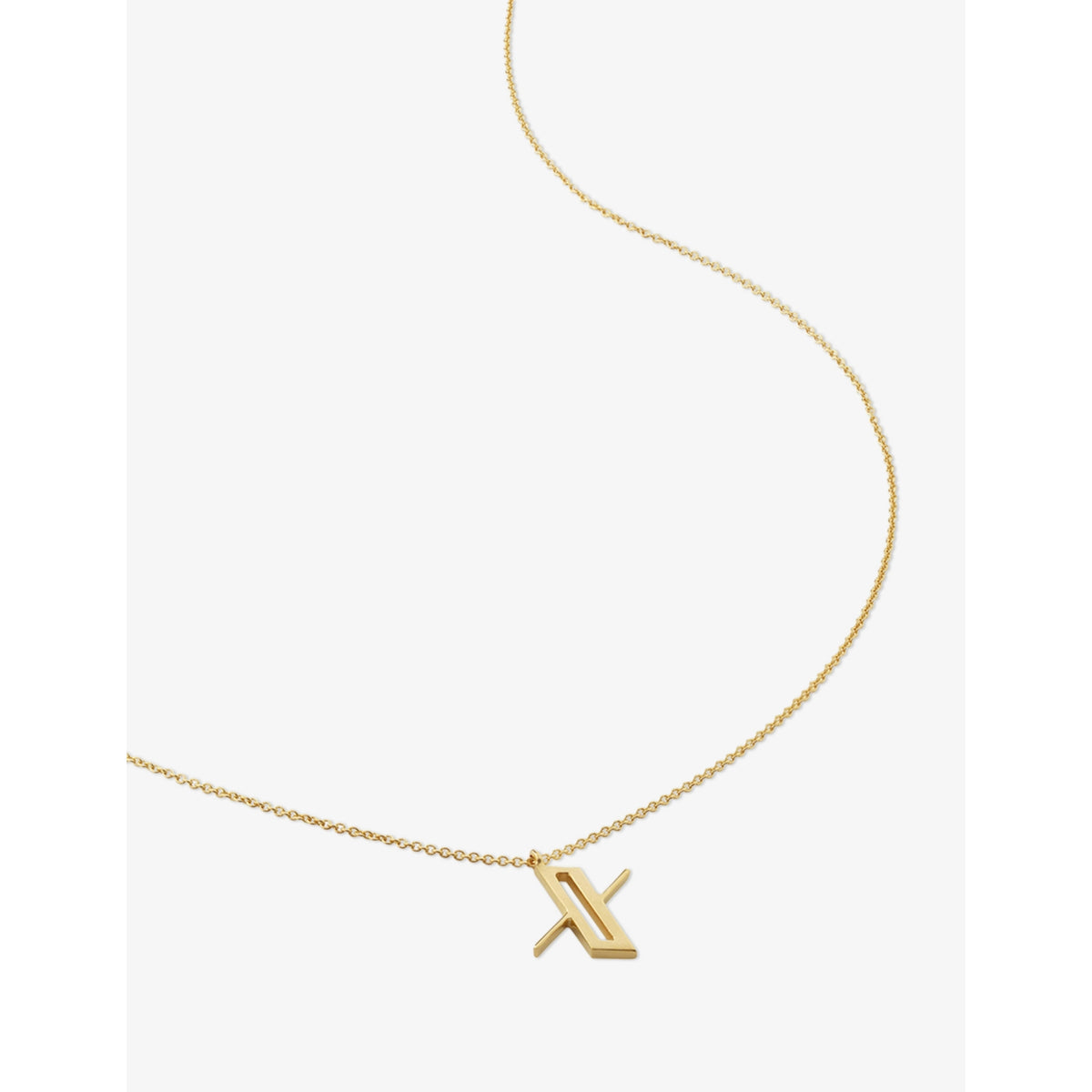 Monica Vinader initial necklace in 18ct gold vermeil sterling silver (British brand)