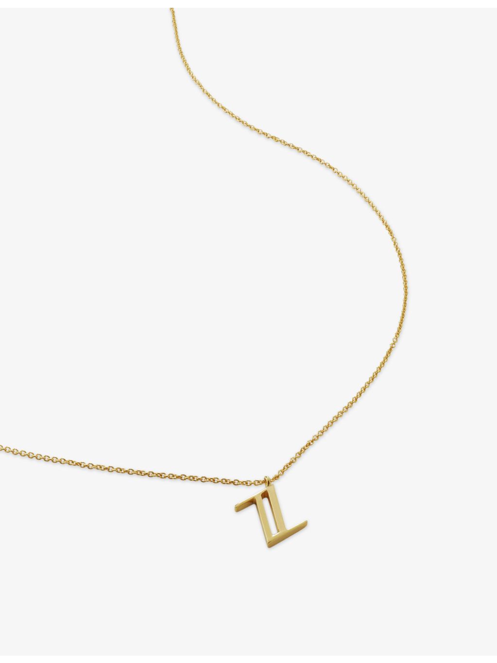 Monica Vinader Initial Z necklace in 18ct gold vermeil (British brand)