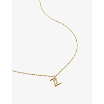 selfridges Monica Vinader Initial Z 18ct Gold Vermeil Plated 925 Sterling Silver Pendant Necklace- Buy online at McGrocer