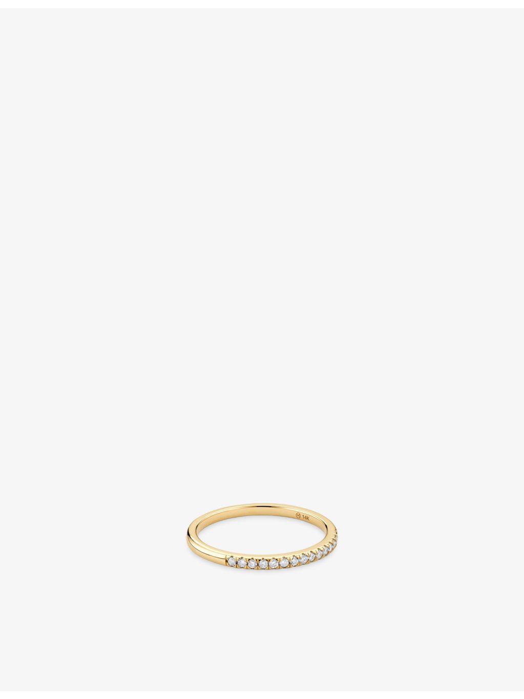 Mejuri 14ct yellow gold diamond ring 0.14ct slim band (British brand)