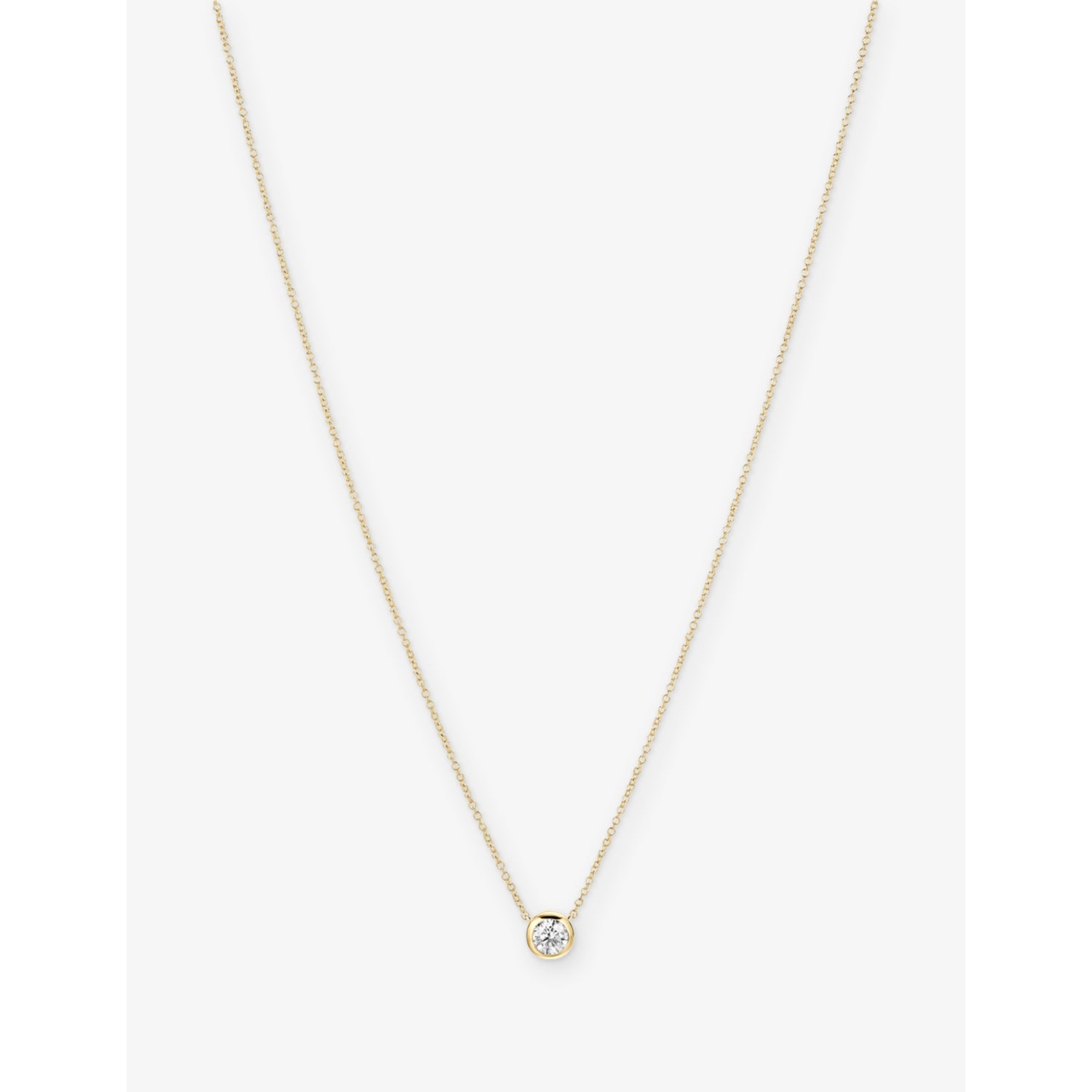 Large 14ct Gold and 0.23ct Diamond Necklace - WHITE - 1 Size