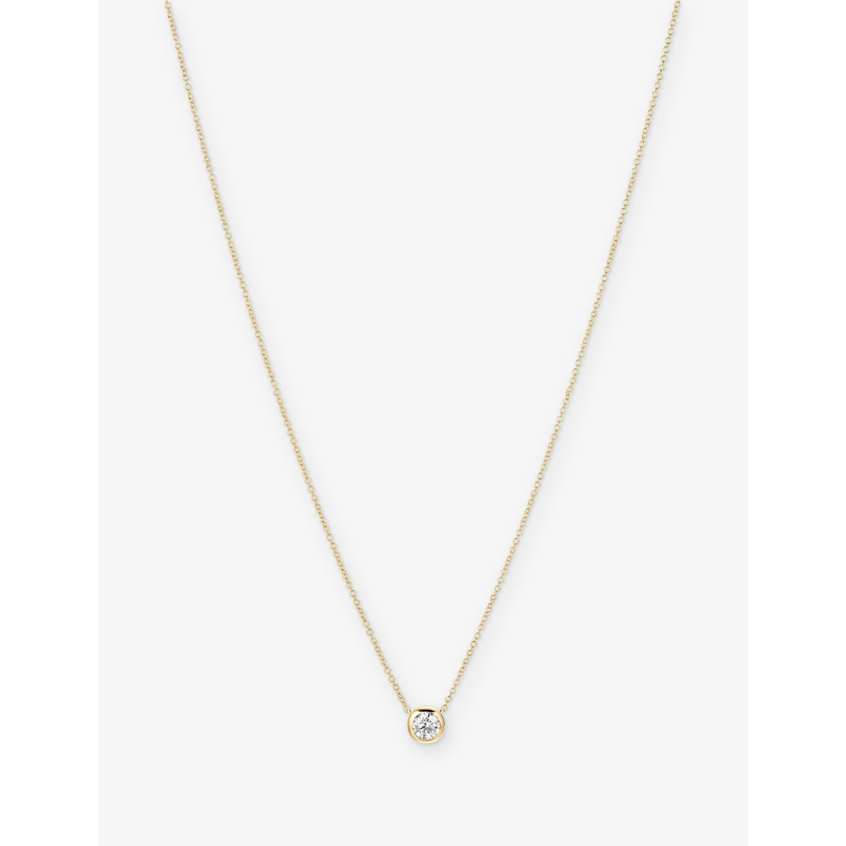 Large 14ct Gold and 0.23ct Diamond Necklace - WHITE - 1 Size
