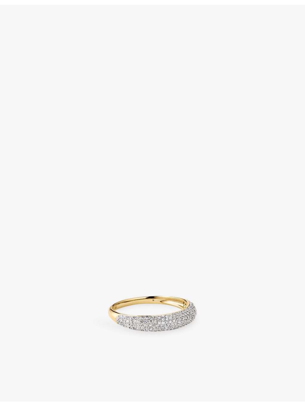 Mejuri Thin Dôme ring 14ct yellow gold 0.43ct pavé diamonds - British product