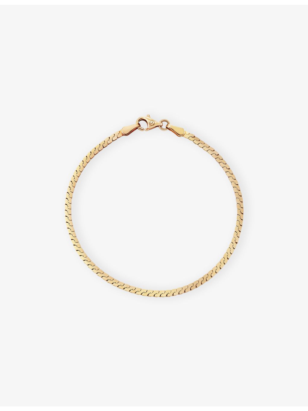 Mejuri serpentine chain bracelet in 14k yellow gold, imported from the UK