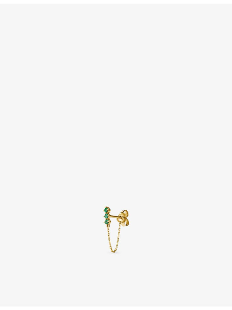 Mejuri Trio Chain lab-grown emerald stud earring (British brand)