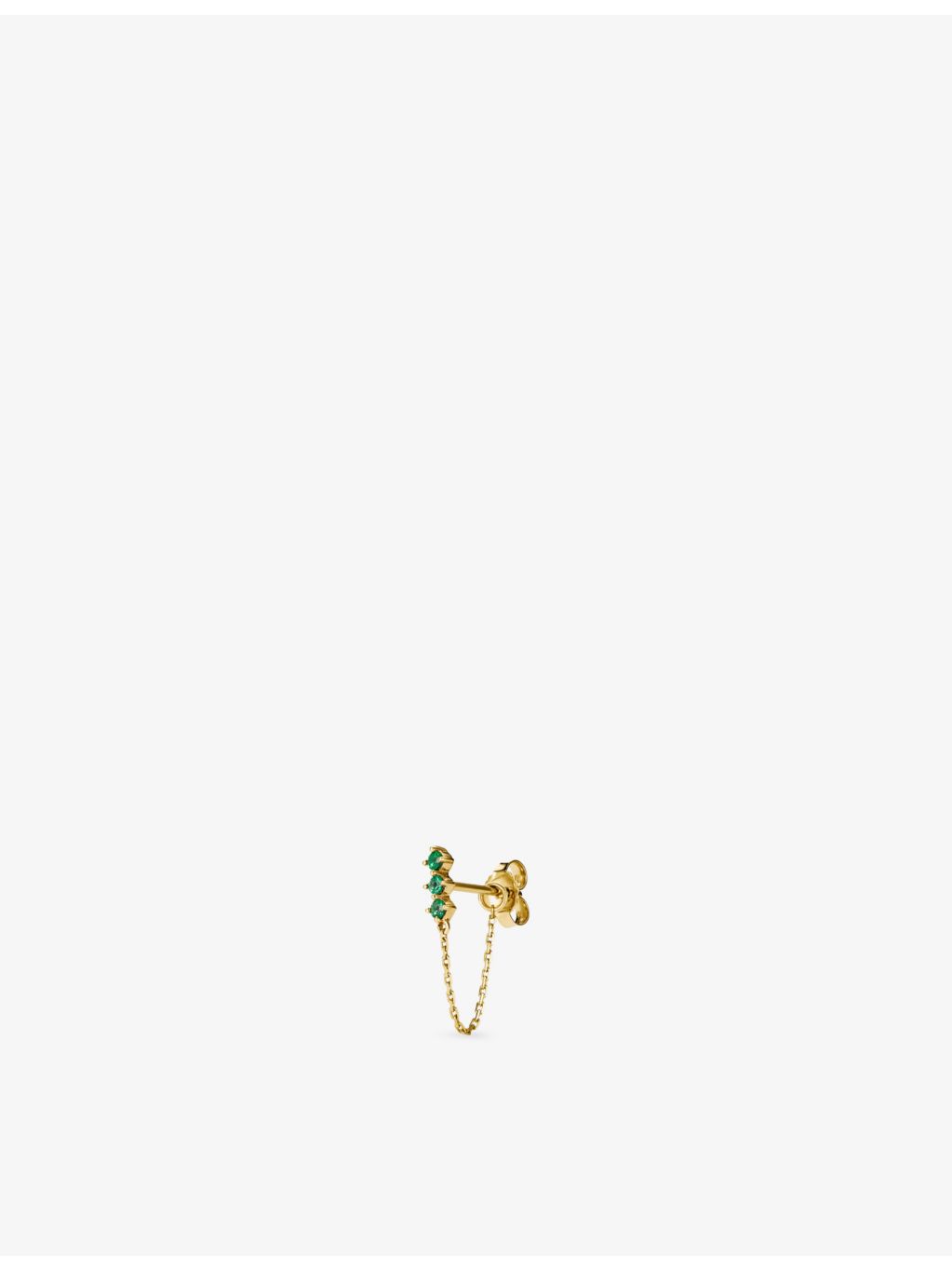 Mejuri Trio Chain lab-grown emerald stud earring (British brand)