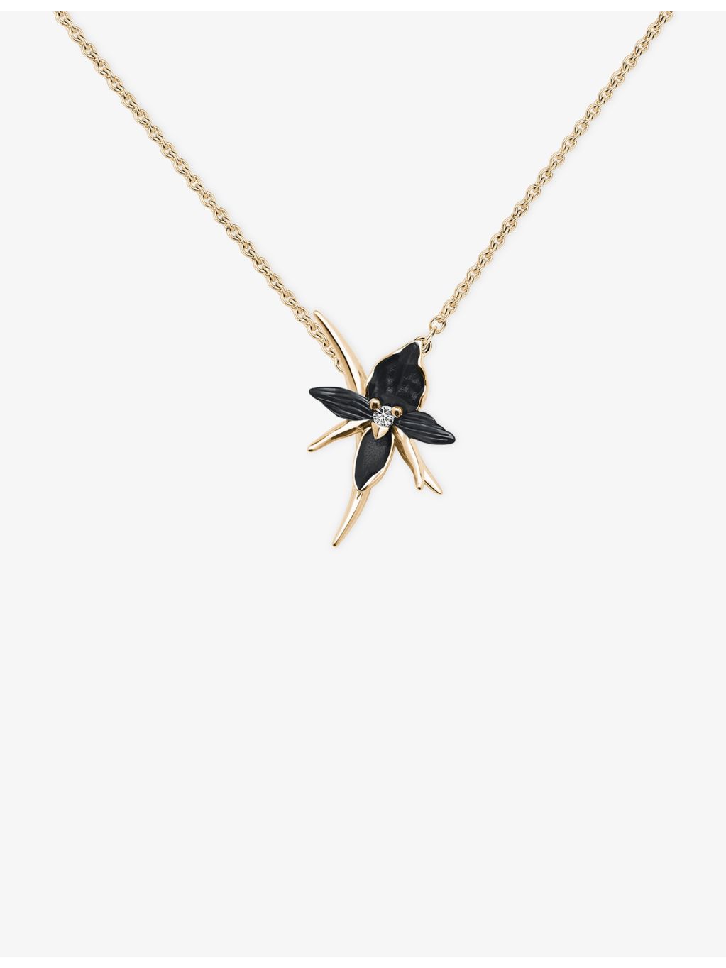 Shaun Leane Black Orchid diamond flower necklace, imported from the UK