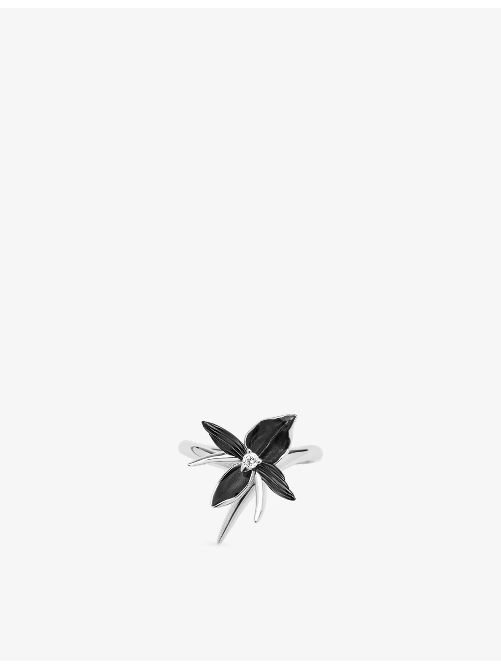 Shaun Leane Black Orchid sterling silver diamond ring 0.05ct - British product