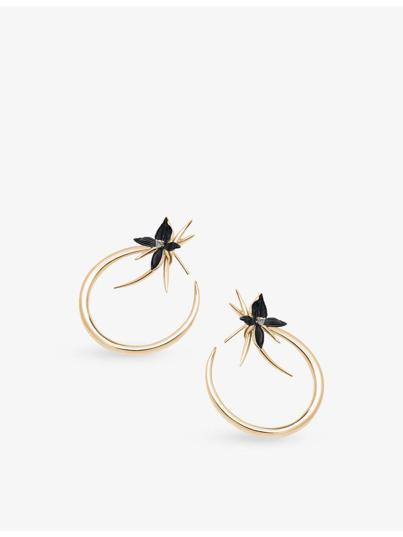 Shaun Leane black orchid diamond hoop earrings 8.45mm - British product