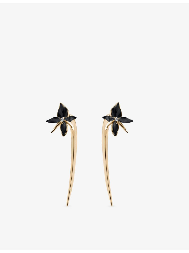 Shaun Leane black orchid diamond hook earrings 5.8mm, UK version