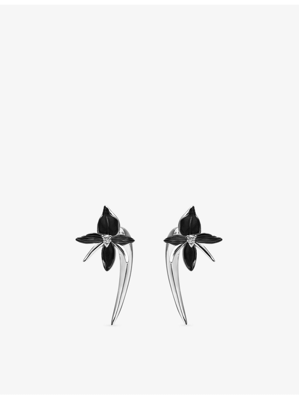 Shaun Leane Talon diamond drop earrings in sterling silver - British product