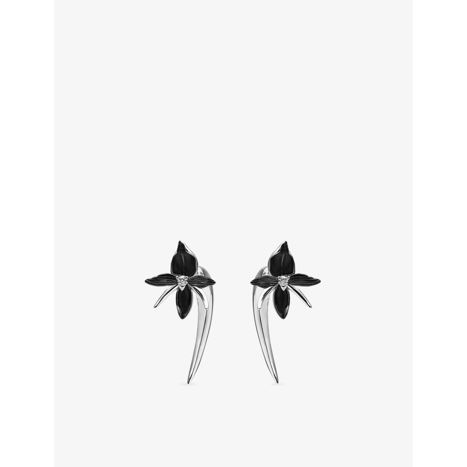 Shaun Leane Talon diamond drop earrings in sterling silver - British product