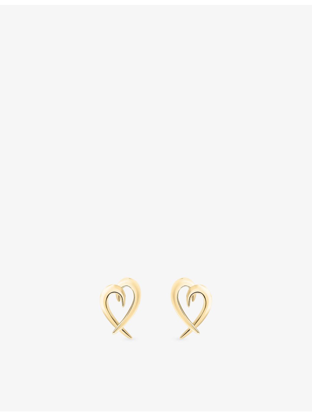 Shaun Leane yellow gold vermeil heart stud earrings 15.3mm, UK version