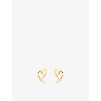 selfridges Shaun Leane Hook Heart Yellow-Gold Vermeil Stud Earrings- Buy online at McGrocer