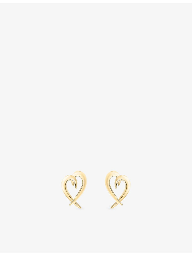 Shaun Leane yellow gold vermeil heart stud earrings 15.3mm, UK version