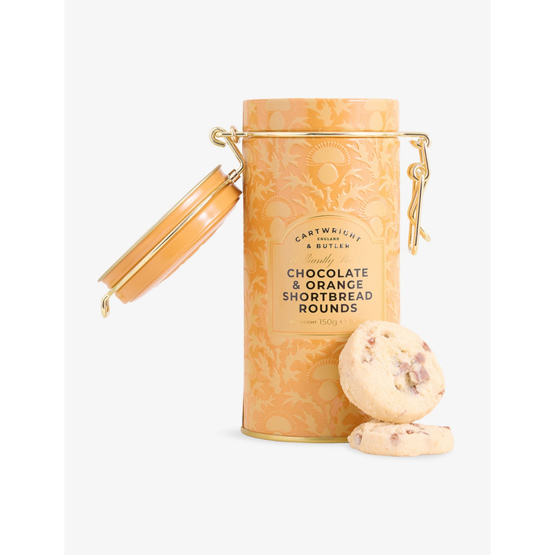 Cartwright & Butler chocolate orange shortbread tin 150g, imported from the UK