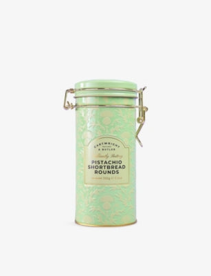 Cartwright and Butler pistachio shortbread tin 150g, imported from the UK