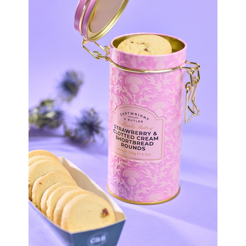 Cartwright & Butler strawberry clotted cream shortbread, imported from the UK