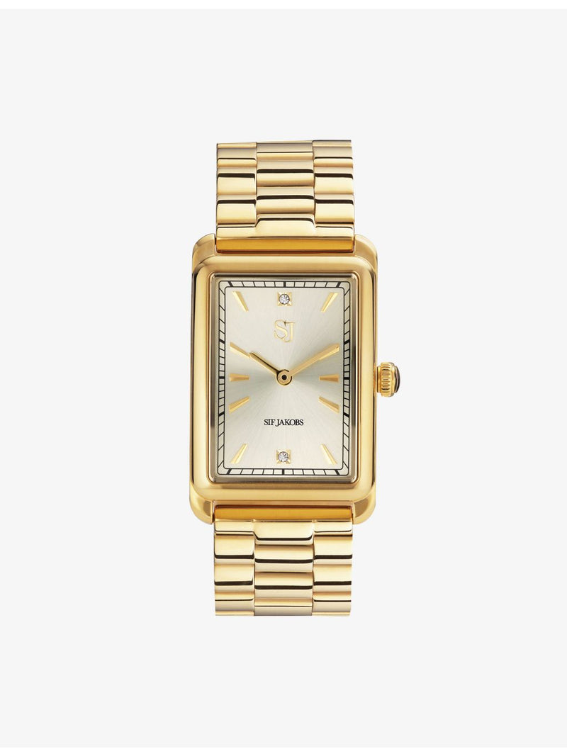 Sif Jakobs watch gold-plated automatic white zirconia 24mm, imported from the UK