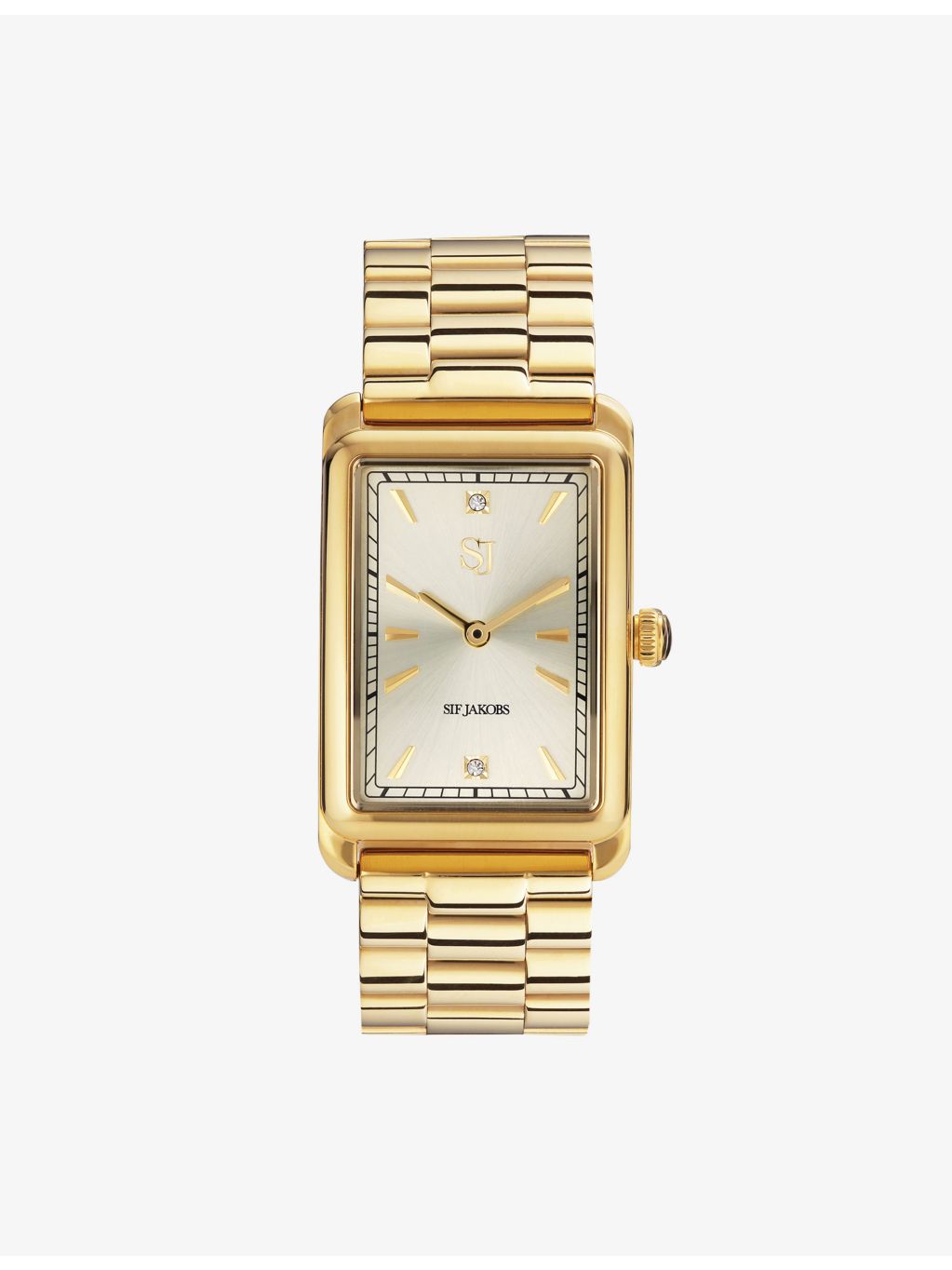 Sif Jakobs watch gold-plated automatic white zirconia 24mm, imported from the UK