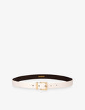 Sandro leather belt with gold-tone buckle, UK version