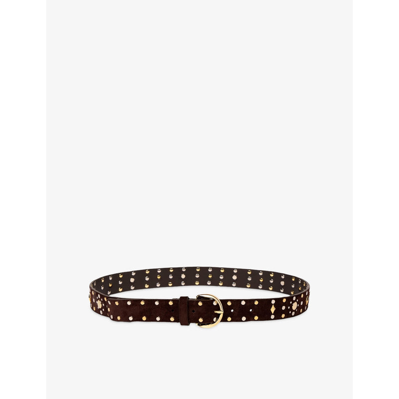 Stud-Embellished Suede Belt - 22