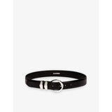 Sandro smooth leather belt with buckle embellishment 2.5cm, UK version