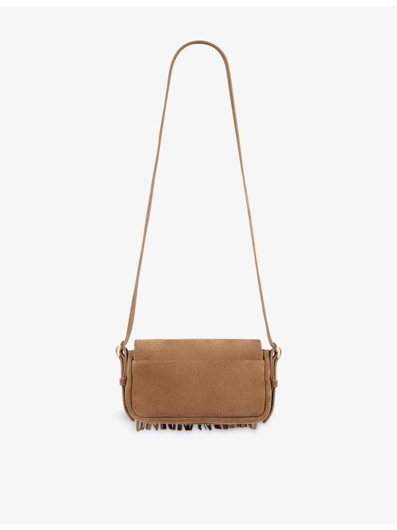 Sandro Mini Mambo suede cross body bag, imported from the UK