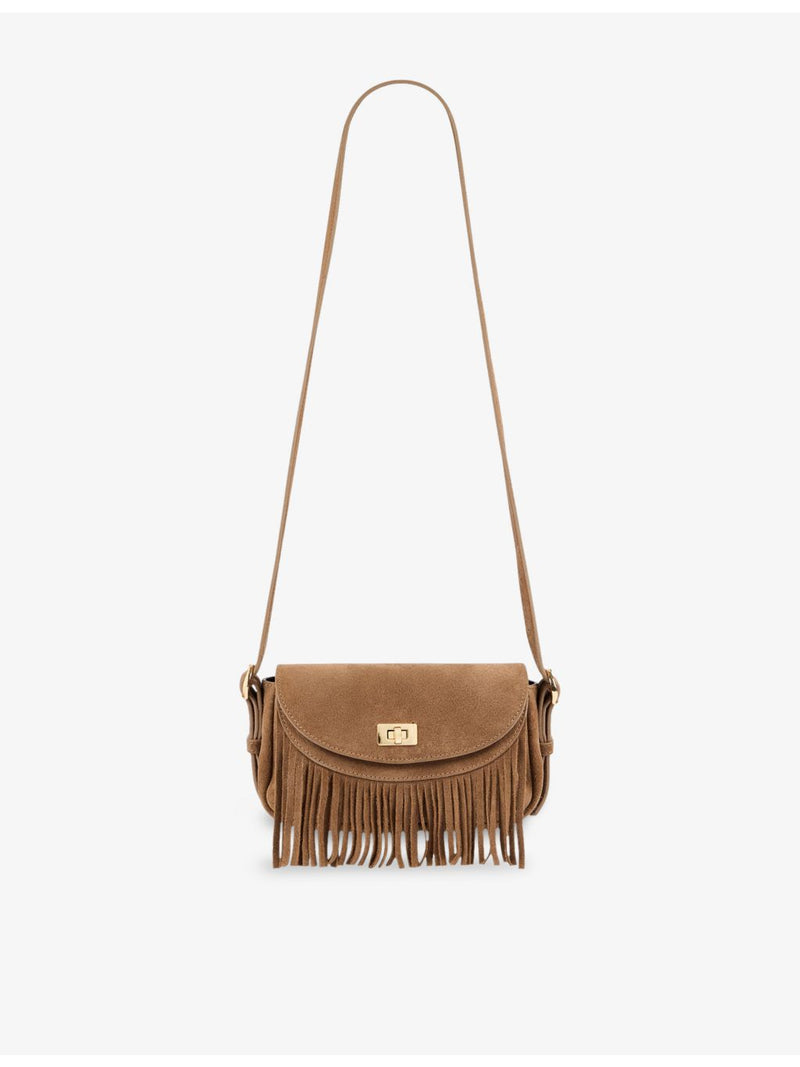 Sandro Mini Mambo suede cross body bag, imported from the UK
