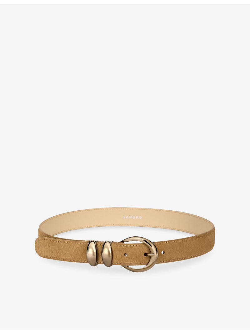 Sandro suede belt with gold-tone buckle 2cm, imported from the UK