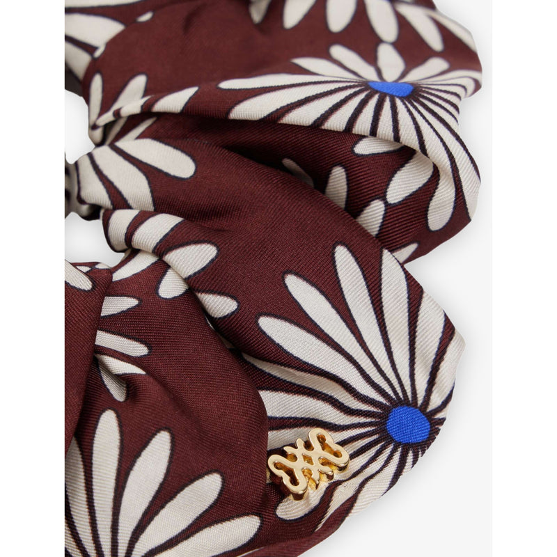 Sandro silk scrunchie floral print branded charm, UK version