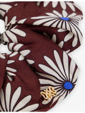 Sandro silk scrunchie floral print branded charm, UK version