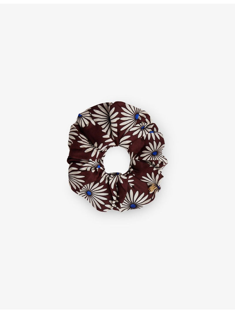Sandro silk scrunchie floral print branded charm, UK version