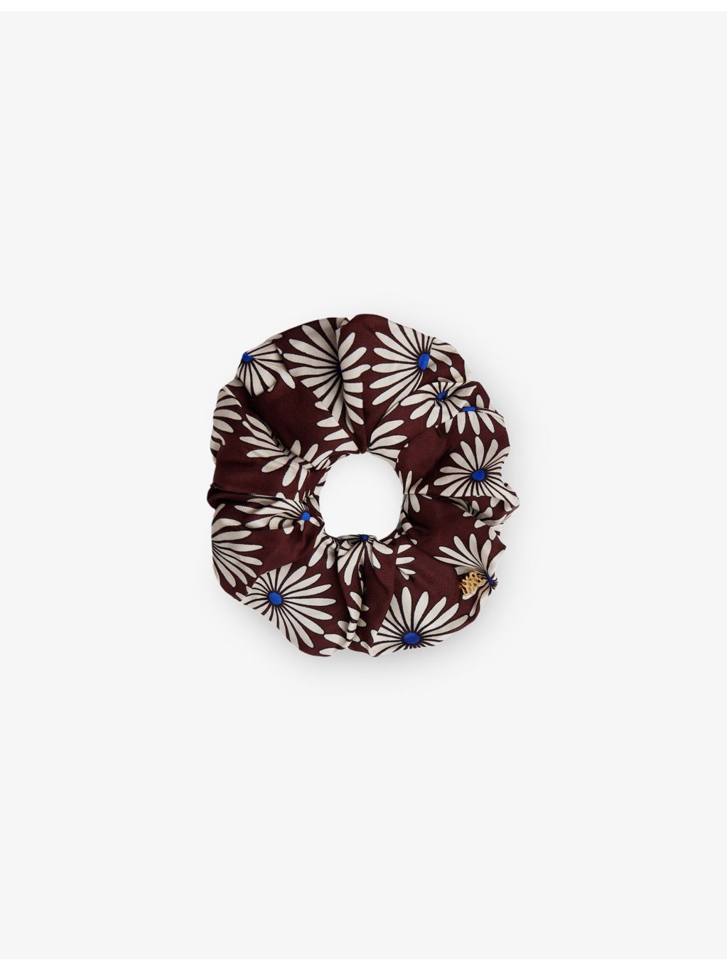 Sandro silk scrunchie floral print branded charm, UK version