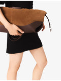 Maje suede and leather tote bag with heart charm - British product