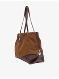 Maje suede and leather tote bag with heart charm - British product
