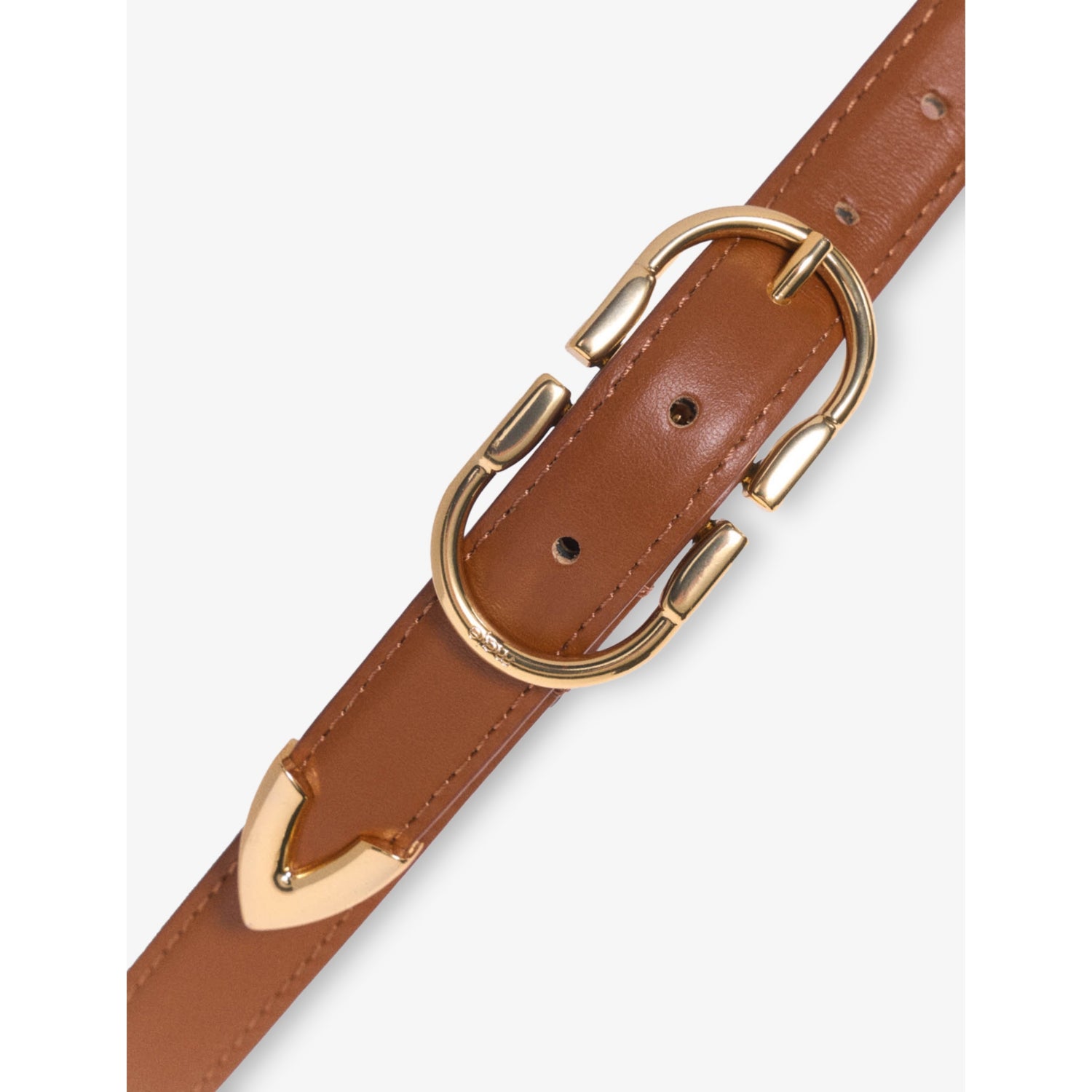 Maje double-buckle leather belt 2cm (British brand)