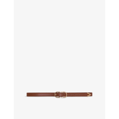 selfridges Maje Double-Buckle Leather Belt, 2cm Width- Buy online at McGrocer