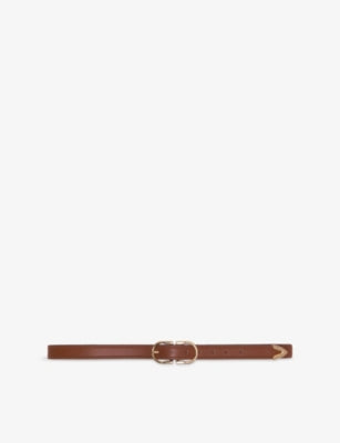 Maje double-buckle leather belt 2cm (British brand)