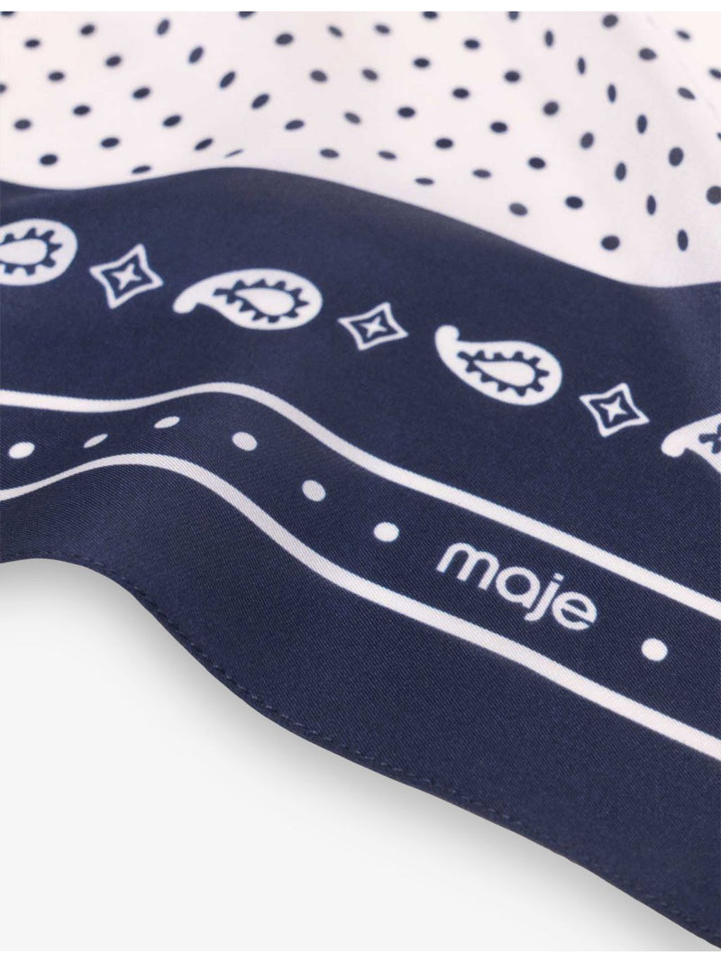 Maje bandana-print silk-twill scarf 60cm square, imported from the UK
