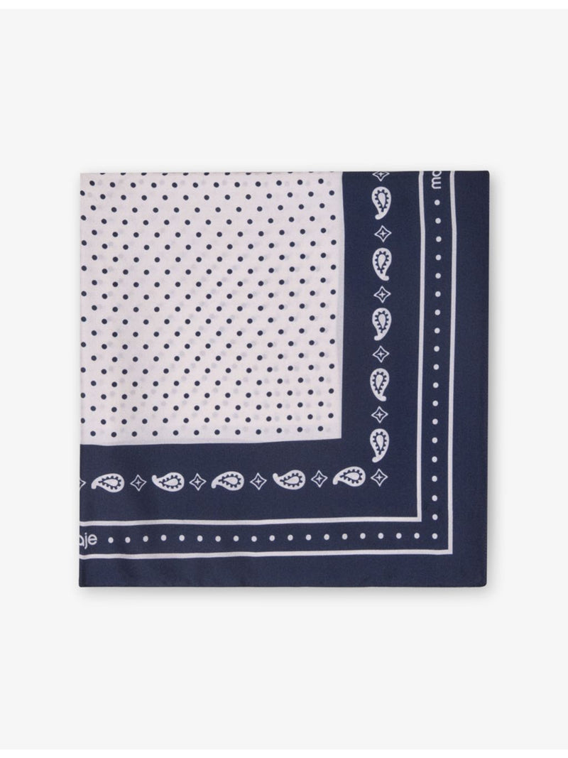 Maje bandana-print silk-twill scarf 60cm square, imported from the UK
