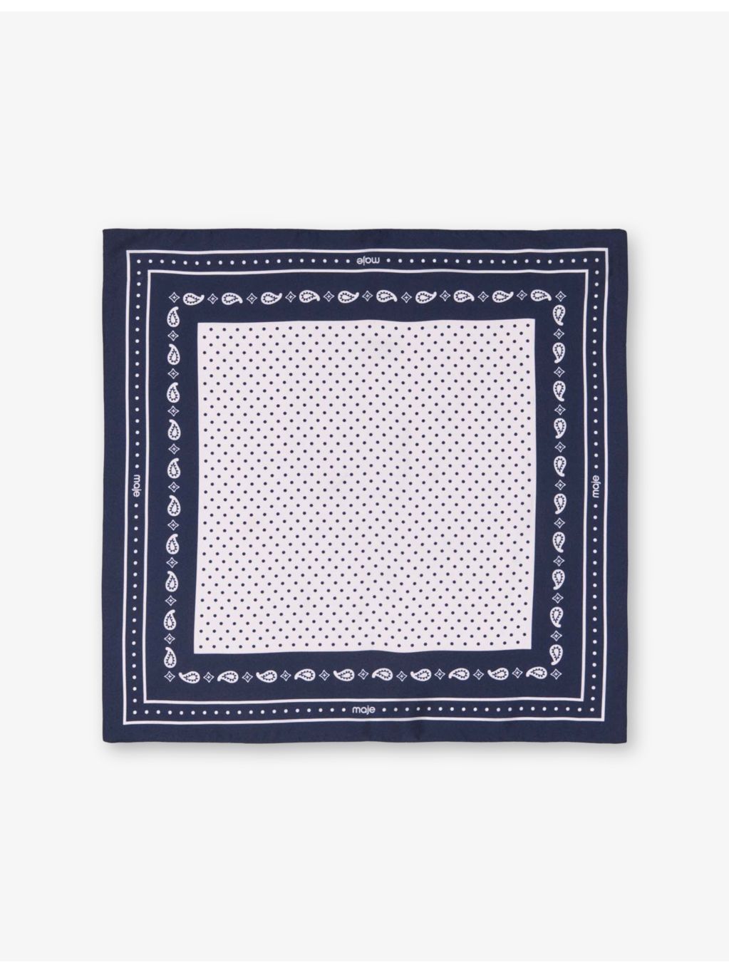 Maje bandana-print silk-twill scarf 60cm square, imported from the UK