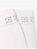 Maje pointelle knit socks with pearl embellishments, UK version