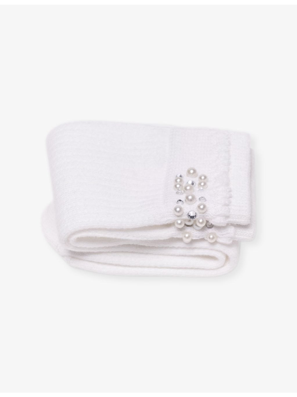 Maje pointelle knit socks with pearl embellishments, UK version
