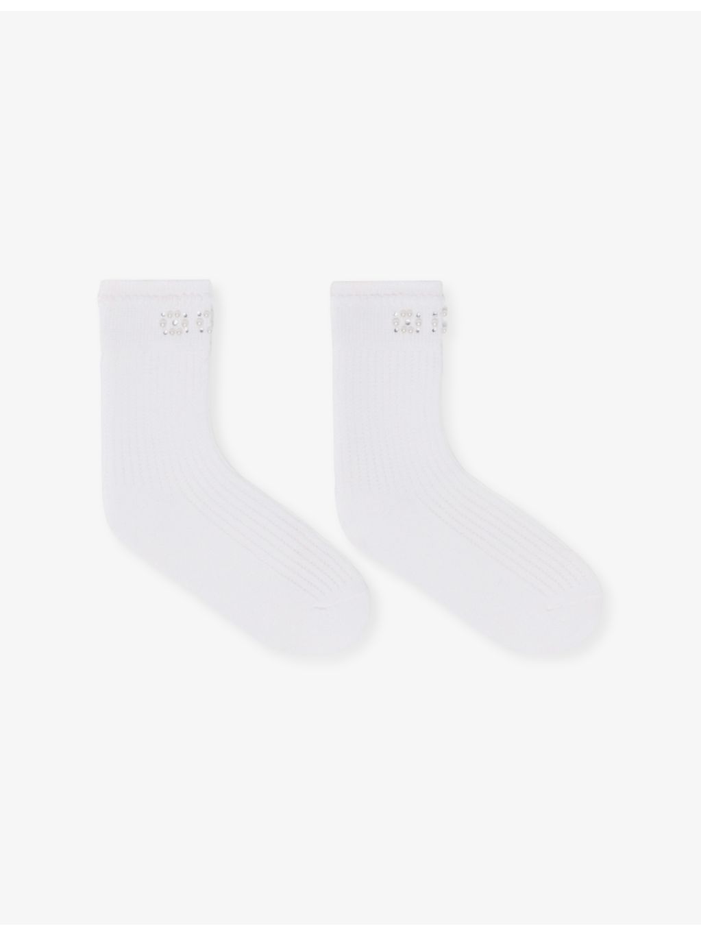 Maje pointelle knit socks with pearl embellishments, UK version
