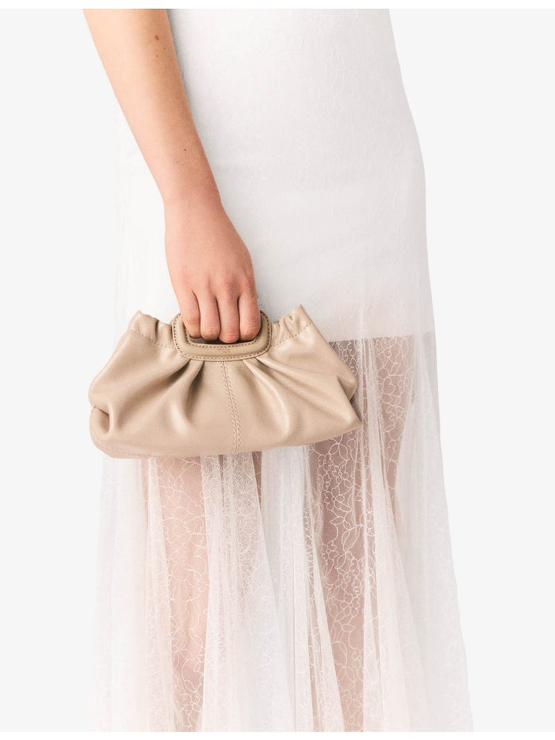 Maje Mini Naplak clutch in cow leather, UK version